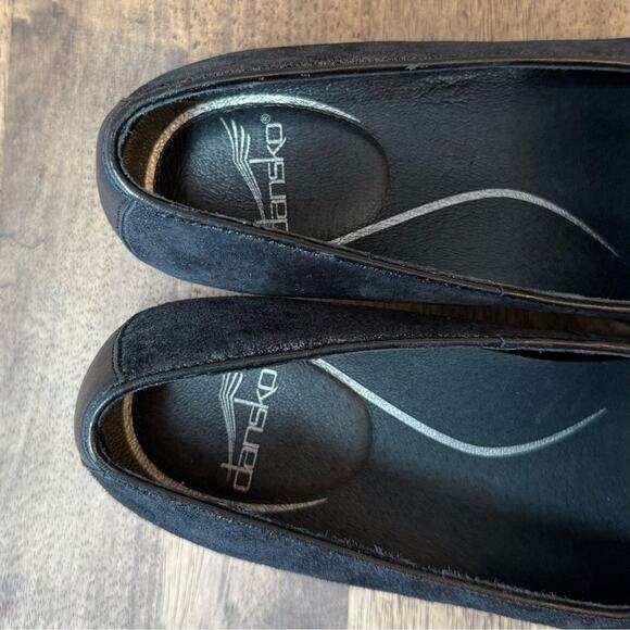 Dansko Olena Leather Pewter Metallic Suede Professional Clog Shoe Women's Sz 38 - Picture 7 of 9